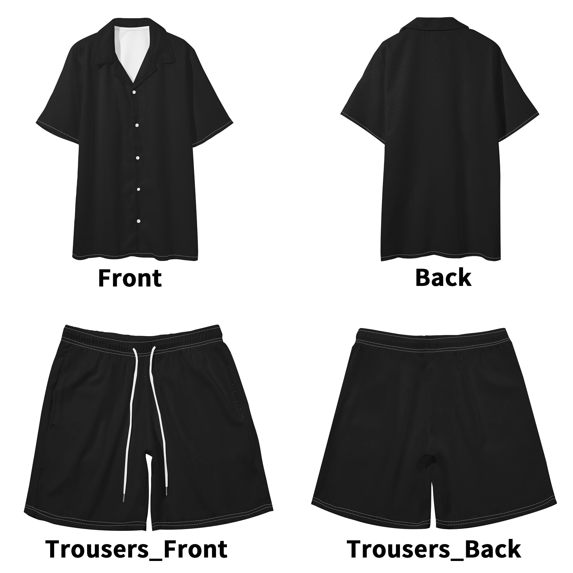 Mens Regular Fit Hawaiian Short Sleeve Shirt and Shorts Set