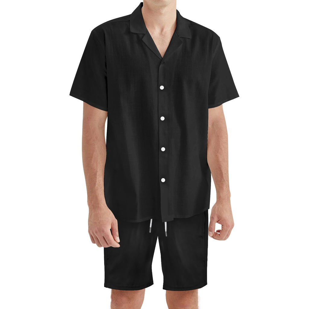 Mens Regular Fit Hawaiian Short Sleeve Shirt and Shorts Set