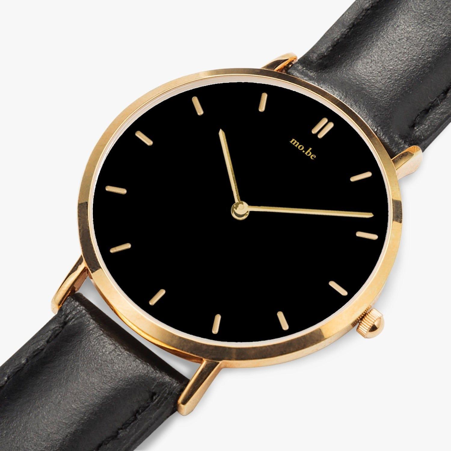 164. Hot Selling Ultra-Thin Leather Strap Quartz Watch (Rose Gold With Indicators) - mo.be