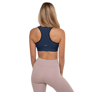 navy padded sports bra - mo.be