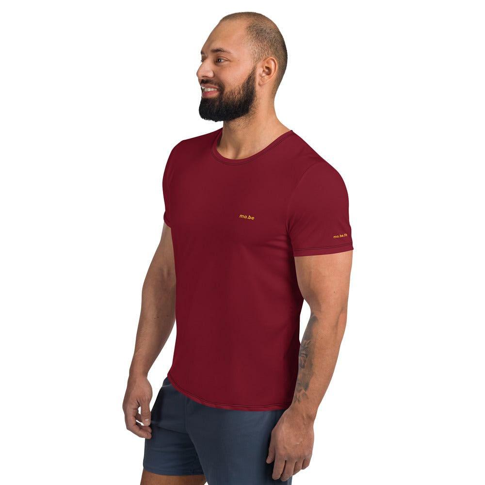 mo.be.fit plain maroon athletic t-shirt - mo.be