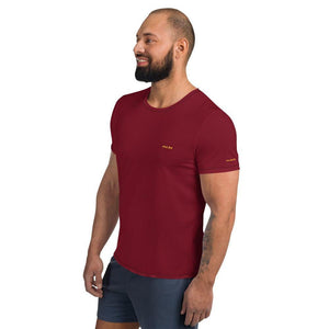 mo.be.fit plain maroon athletic t-shirt - mo.be