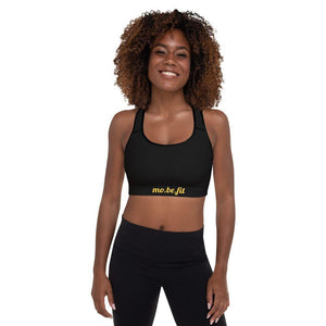 mo.be.fit black padded sports bra - mo.be