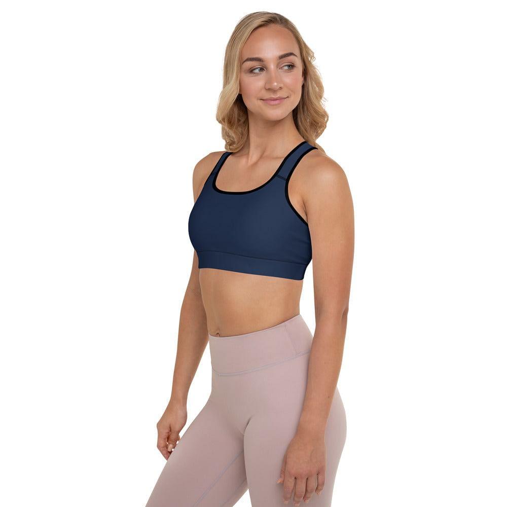 navy padded sports bra - mo.be