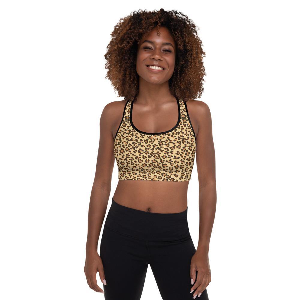 leopard padded sports bra - mo.be