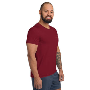 mo.be.fit plain maroon athletic t-shirt - mo.be
