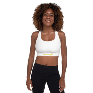 mo.be.fit white padded sports bra - mo.be