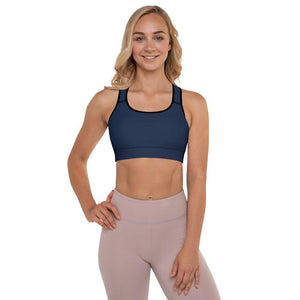navy padded sports bra - mo.be